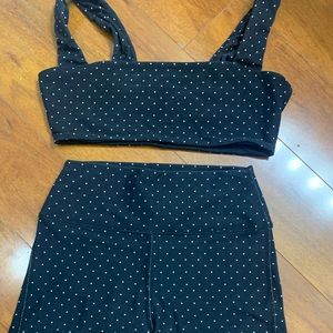 WeWoreWhat Set in Black Polka Dots Sz M